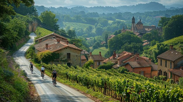 Foto un paseo tranquilo en bicicleta