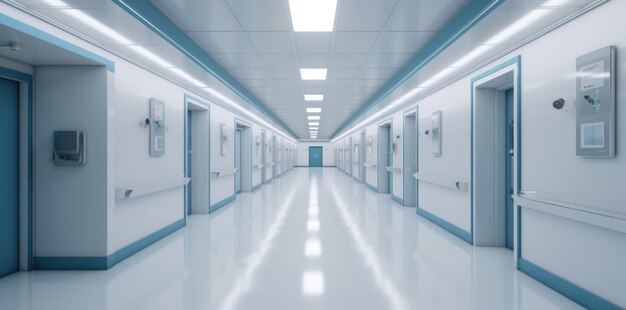Pasillo de hospital moderno Ilustración AI Generativo