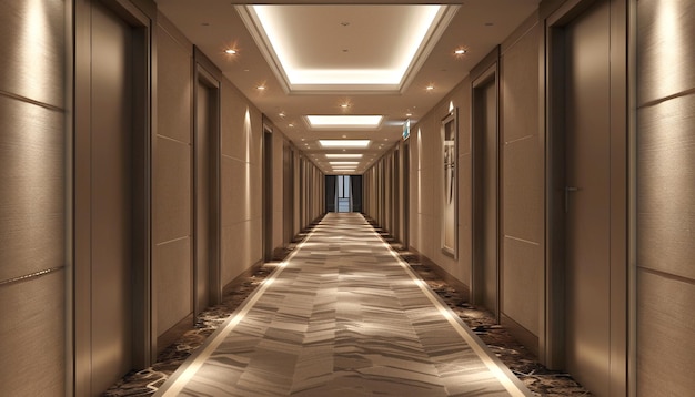 El pasillo moderno del hotel