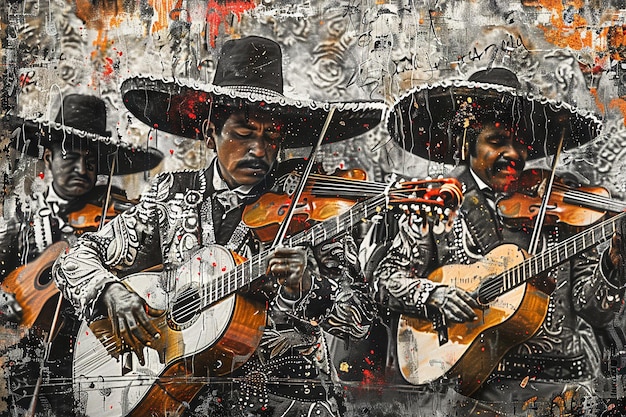 Pasión por la música mariachi y el collage de la tradición