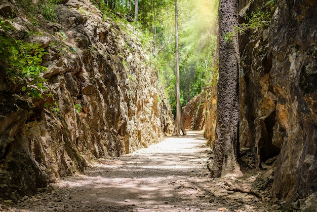 Paso del fuego del infierno, Kanchanaburi, Tailandia