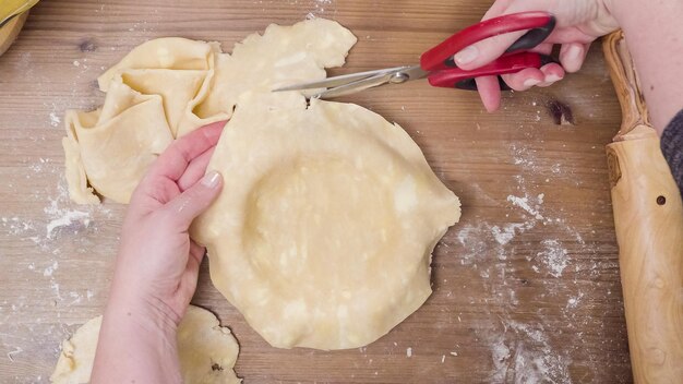 Paso a paso. Hacer masa de tarta desde cero para hornear tarta de calabaza.