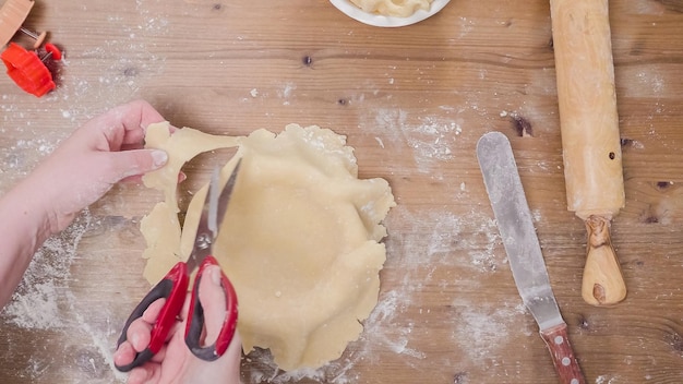 Paso a paso. Hacer masa de tarta desde cero para hornear tarta de calabaza.