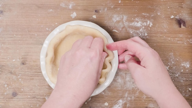 Paso a paso. Hacer masa de tarta desde cero para hornear tarta de calabaza.