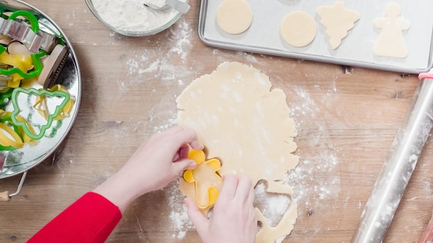 Paso a paso. Hornear la temporada navideña. Hornear galletas de azúcar para Navidad.