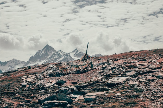 Foto el paso de rohtang en manali, en el estado de himachal pradesh