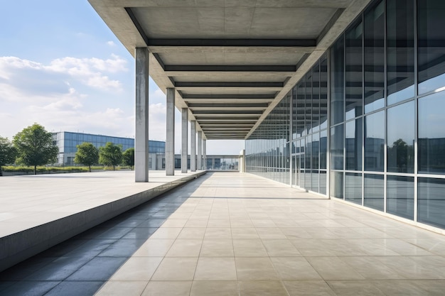 Passagem de entrada de um edifício corporativo moderno