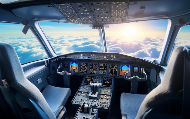 Passagierflugzeug-Cockpit