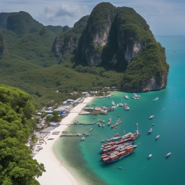 Passagierterminals auf der Insel Phi Phi Kra Bi Thailand Tapete