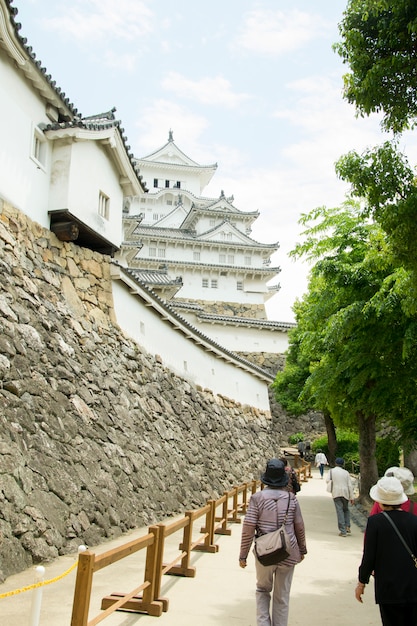 Passarela para o castelo de himeji.