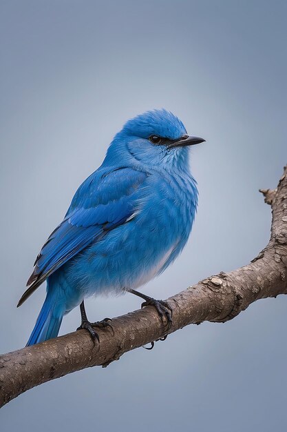 Foto pássaro azul no galho