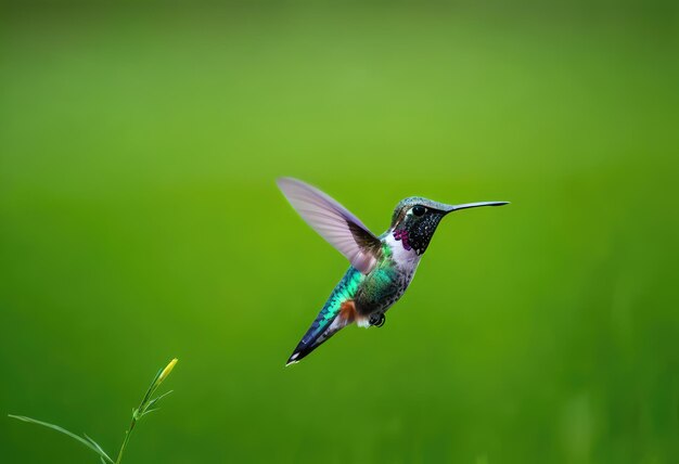 Pássaro-colibri em voo