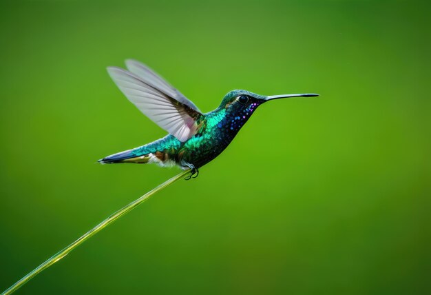 Pássaro-colibri em voo