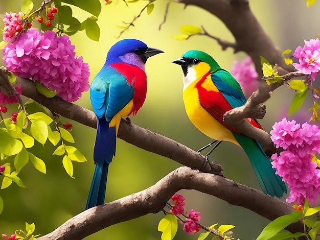 Pássaro colorido em Forestai gerado