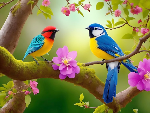 Pássaro colorido em Forestai gerado