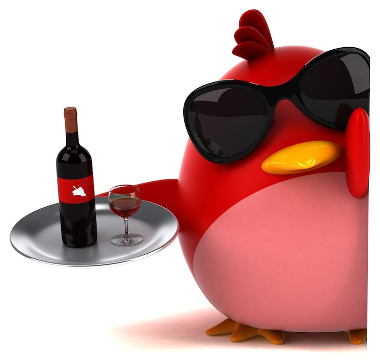 Foto pássaro vermelho - ilustração 3d
