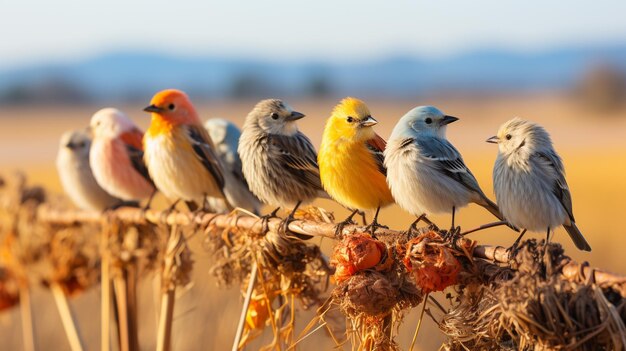 Foto pássaros bonitos na natureza