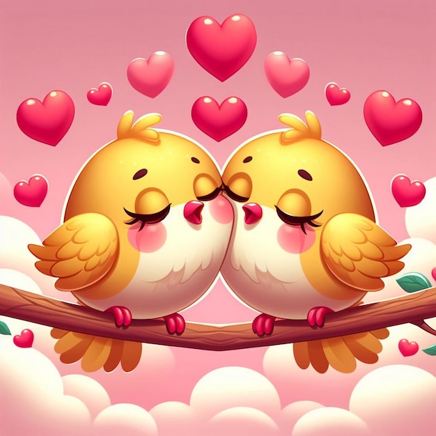 Foto pássaros de amor bonitos ilustração pássaros românticos pássaros amarelos bonitos pássaros de amor amarelos pássaros do amor