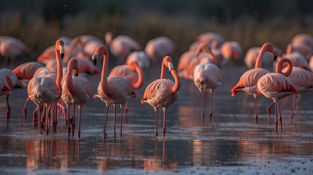 Pássaros flamingos