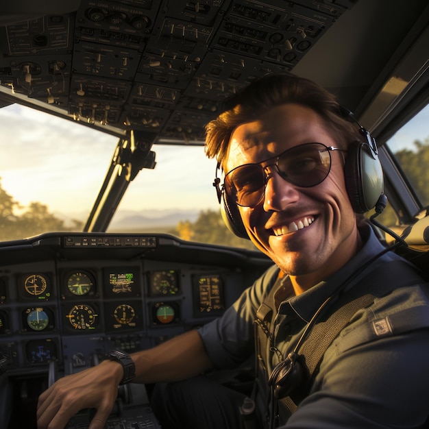 Foto passeio de cabine de aeronave de prazer do oficial