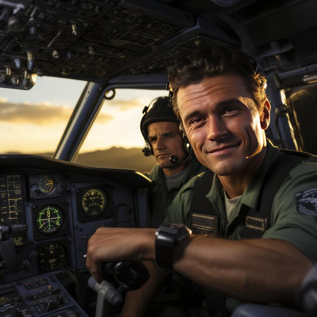 Foto passeio de cabine de aeronave de prazer do oficial