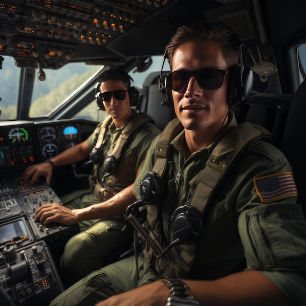 Foto passeio de cabine de aeronave de prazer do oficial