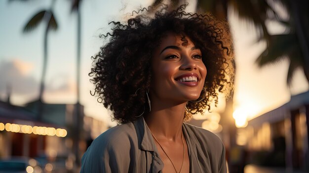 Foto passeio noturno elegança retrato de uma jovem e bela mulher