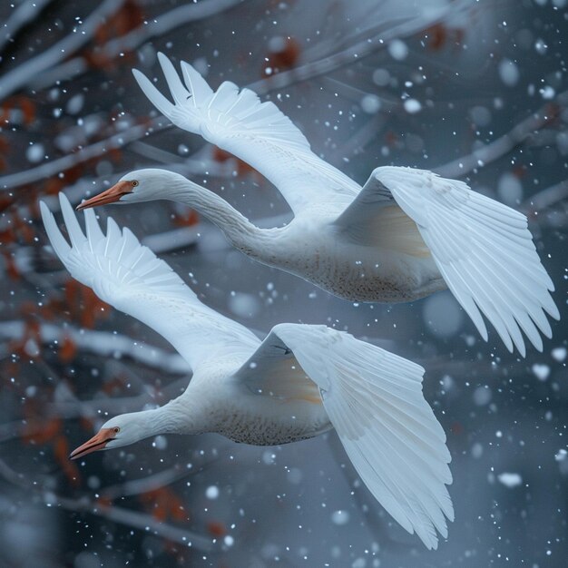 Passeio para observação de pássaros na neve Entusiastas da natureza apreciando a vida selvagem de inverno em ação Para postagem nas mídias sociais