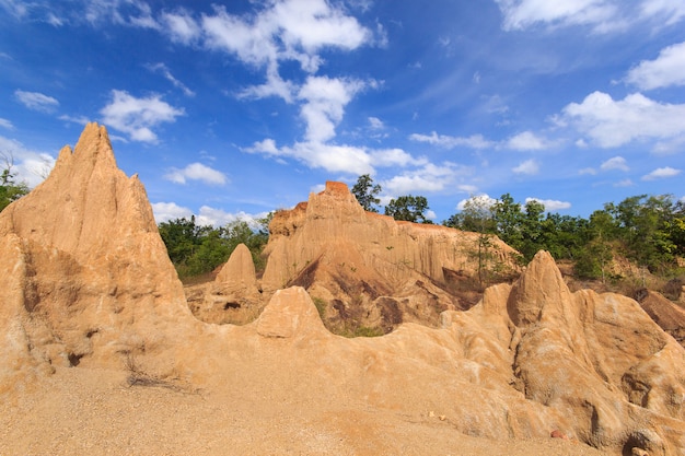 Passierte von der Bodenerosion des Regens und des Winds natürlich, Nan, Thailand