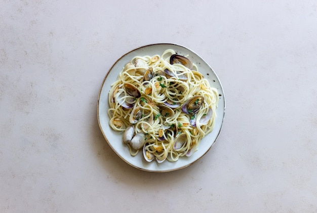 Pasta con almejas Spaghetti alle Vongole comida italiana