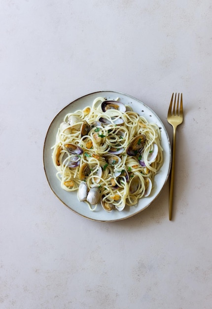 Pasta con almejas Spaghetti alle Vongole comida italiana