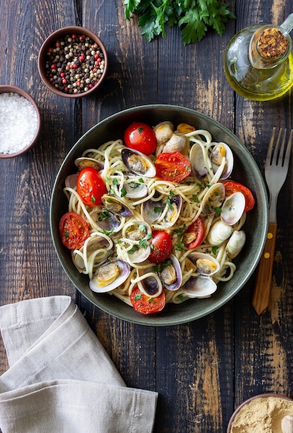 Pasta con almejas Spaghetti alle Vongole comida italiana