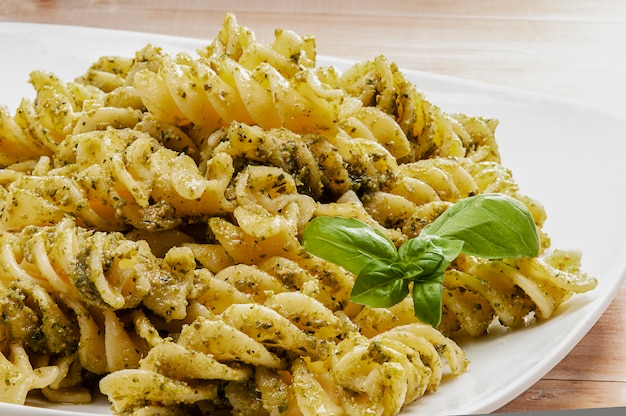 Pasta Basilikum Pesto Genovese Platte