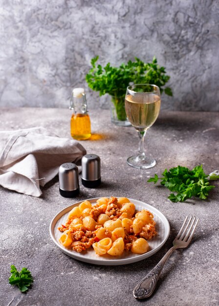 Pasta boloñesa con salsa de carne