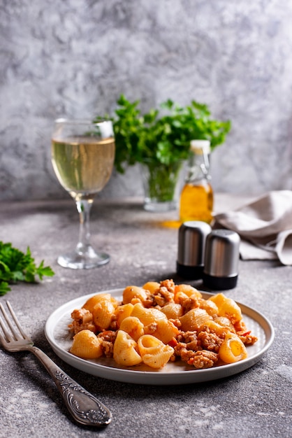 Pasta boloñesa con salsa de carne