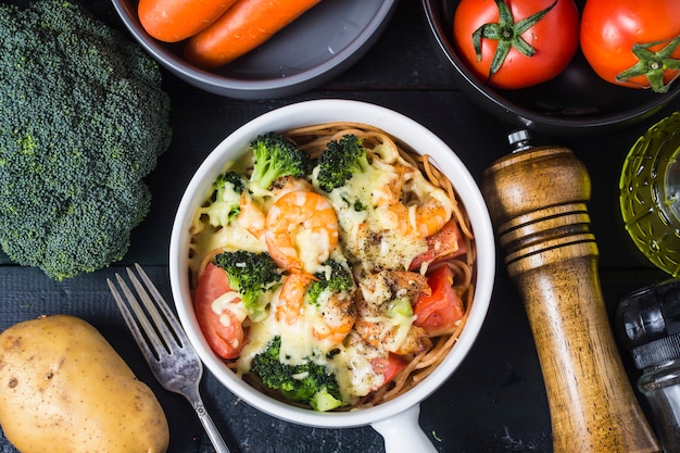 Pasta de camarones a la plancha