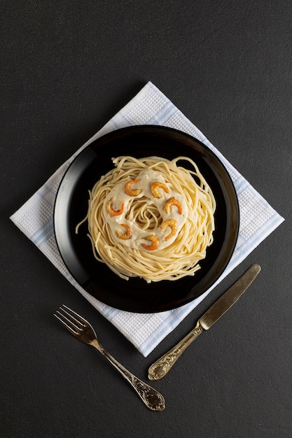 pasta con camarones