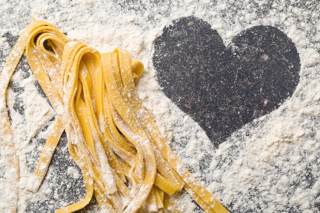 Pasta caseira com coração