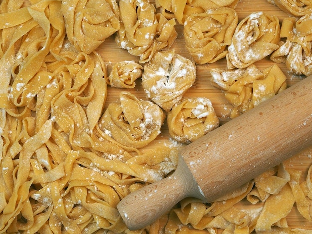 Pasta casera de cerca