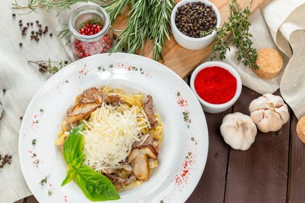 Pasta con champiñones