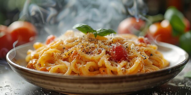 La pasta clásica en el fondo de la cocina, la dieta y el concepto de la comida