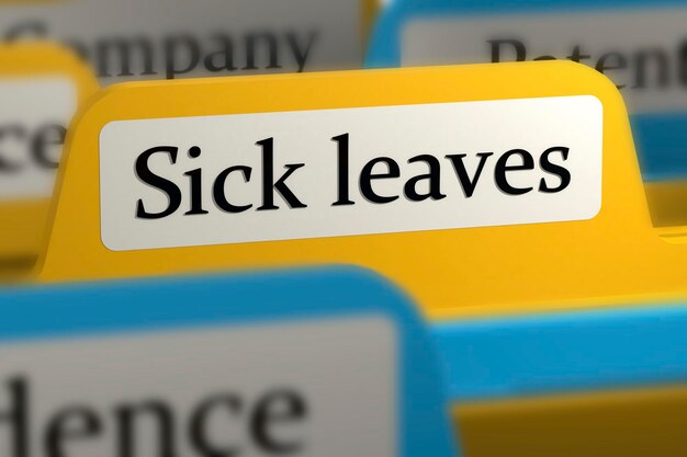 Pasta de arquivos com guia de licenças médicas