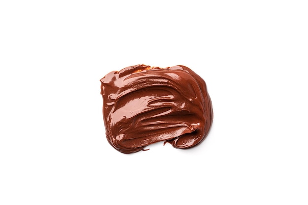 Pasta de cacau isolada em um fundo branco. Pasta de chocolate. Foto de alta qualidade