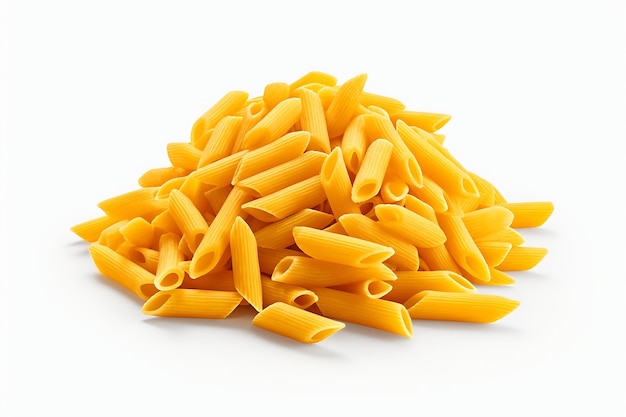 Pasta de Penne rigate generativa isolada sobre fundo transparente ou branco