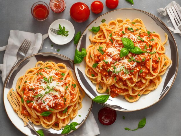 Pasta con deliciosa salsa ai generada.