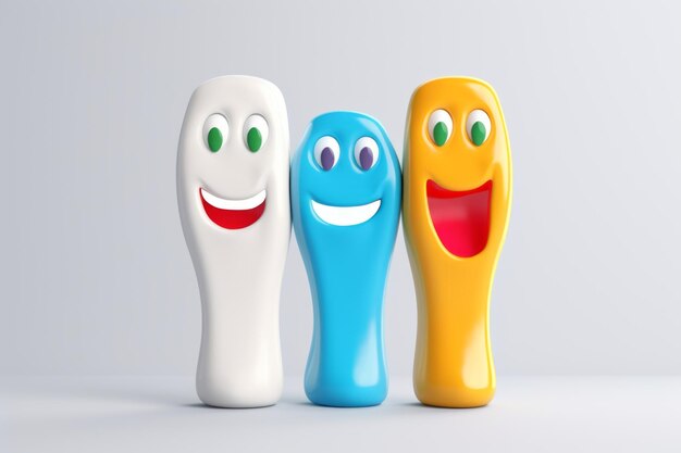 Pasta dental con emoji sonriente Un concepto colorido para la limpieza de dientes