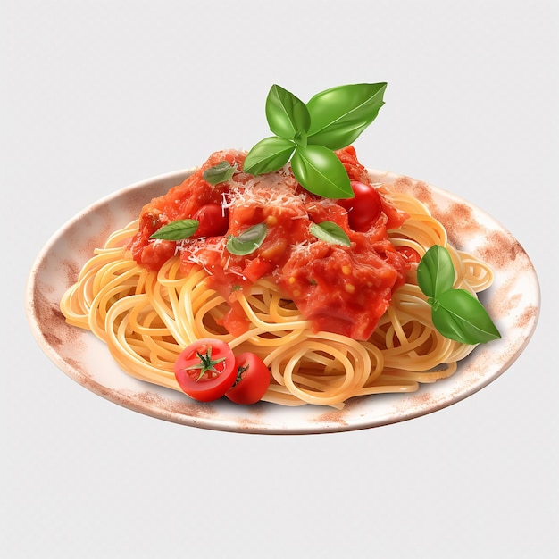 Pasta espagueti a la boloñesa en plato blanco sobre fondo gris La salsa boloñesa es clásica italiana