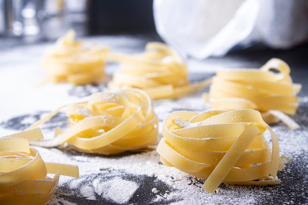 pasta fettuccine italiana de cerca