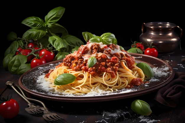 Pasta fresca con salgado bolognese y queso parmesano