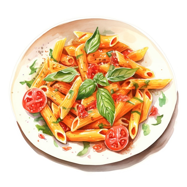 Pasta-Gericht Lebensmittelkunst Aquarell Clipart